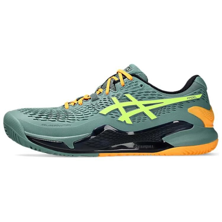 【代購】Asics Gel-Resolution 9 Anti-Slip And Wear-Resistant Balance Low-Top Casual Running Shoes Men's Green Orange