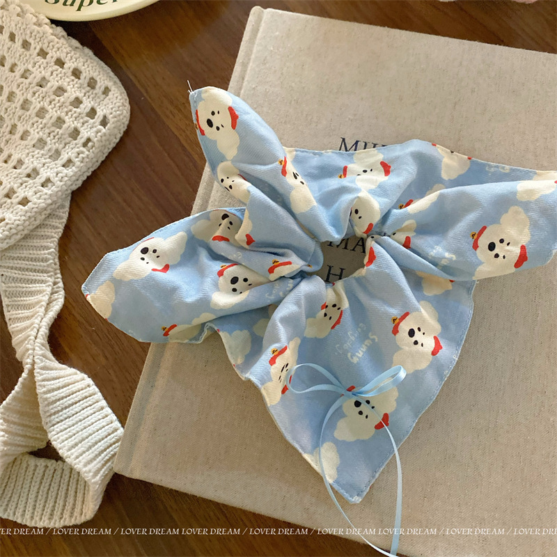 《5620》藍色小熊蝴蝶結大腸髮圈