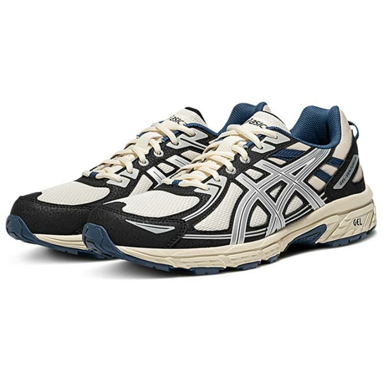 【代購】Asics Gel-Venture 6 Wear-Resistant Breathable Rebound Low-Top Trail Running Running Shoes Men's White Black