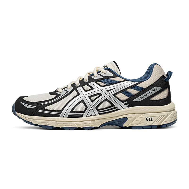 【代購】Asics Gel-Venture 6 Wear-Resistant Breathable Rebound Low-Top Trail Running Running Shoes Men's White Black