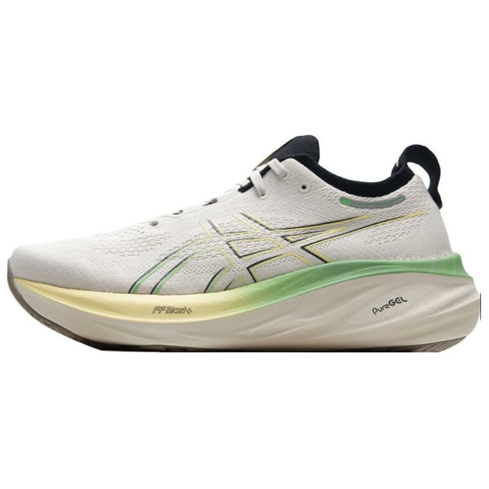 【代購】Asics GEL-NIMBUS 26 Anti-Slip And Wear-Resistant Breathable Cushioning Low-Top Casual Running Shoes Men's White Green