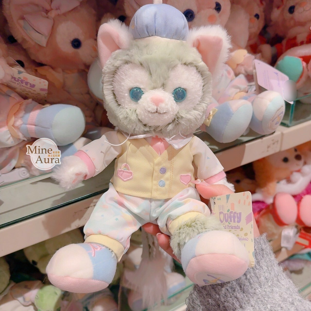 達菲 Duffy 與好友們 快樂相傳 smiles go around 傑拉托尼 畫家貓 Gelatoni 絨毛 SS號 娃娃 玩偶 -香港迪士尼樂園