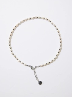 Mixtrue-MP014 米型淡水珍珠拼接鋼珠項鍊