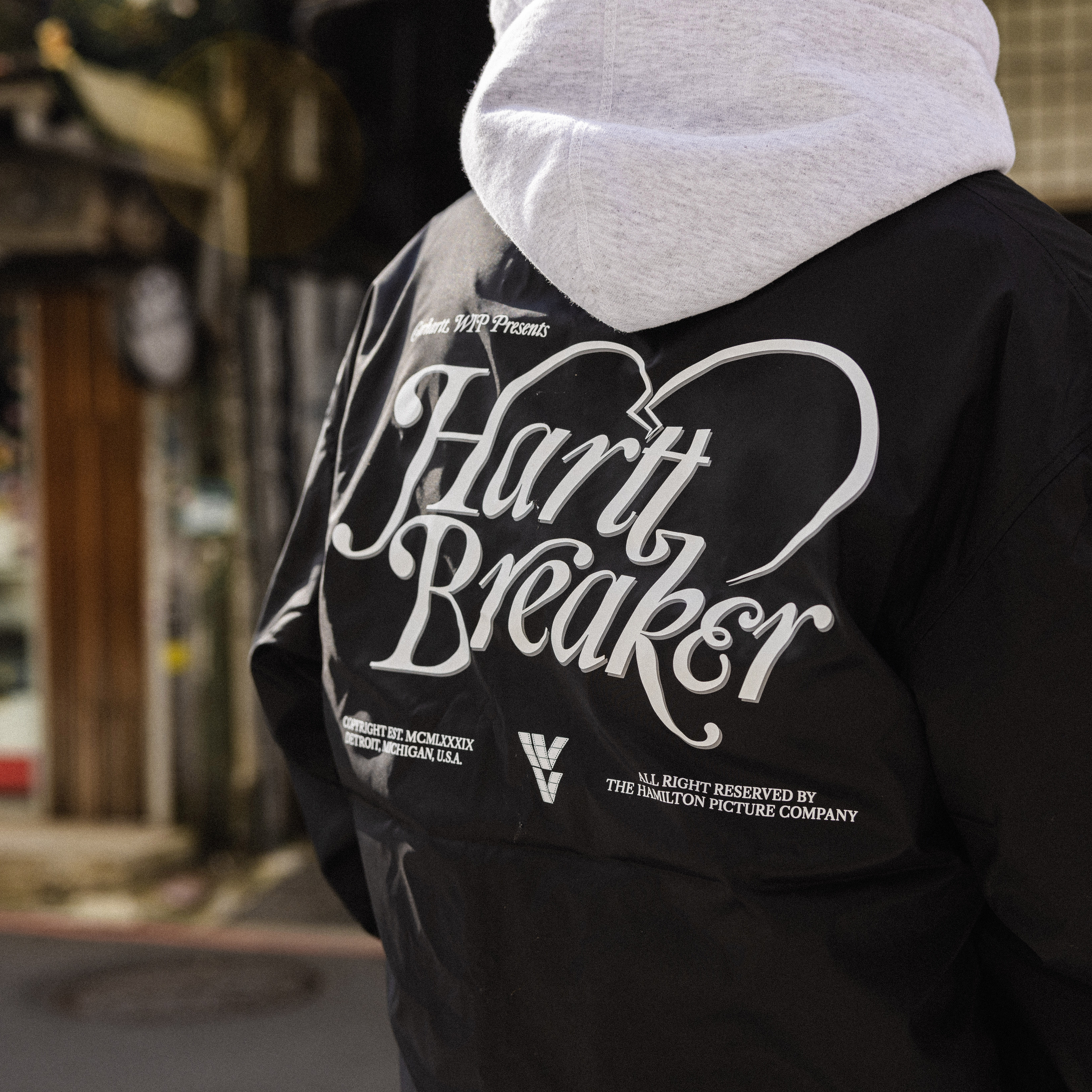 -(E17a04)-CARHARTT WIP HARTT BREAKER COACH JACKET 愛心圖案 防風 教練外套 黑-A251003-89XX