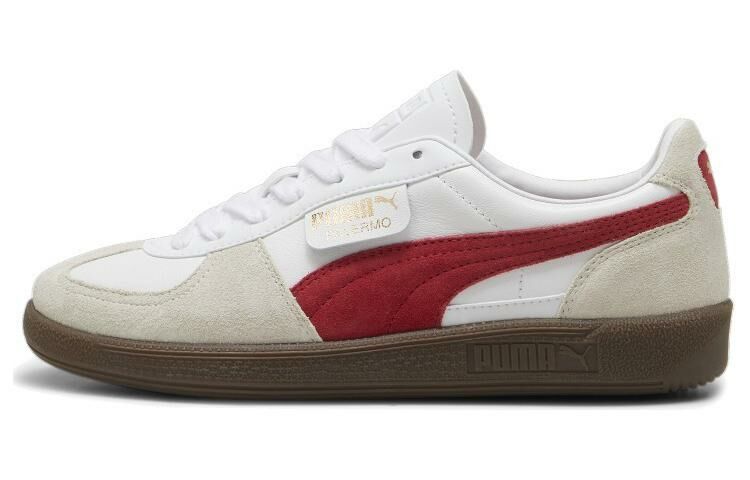 【代購】PUMA Palermo Leather PUMA White Vapor Gray Club Red