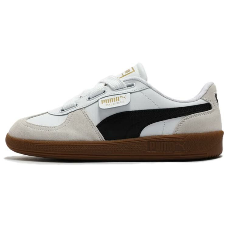 【代購】PUMA Palermo Anti-Slip Wear-Resistant Low-Top Skateboard Shoes Women's White Black Gray