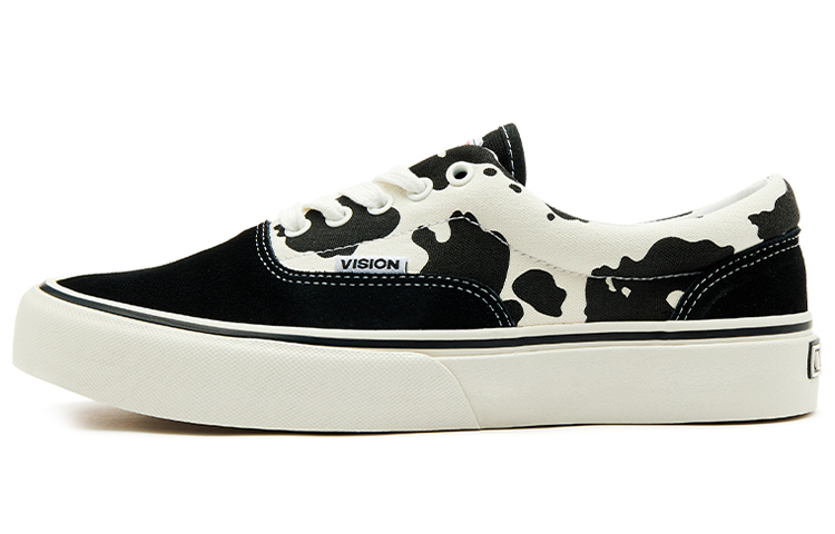 【代購】Vision Street Wear Trainers Plus Low-Top Skateboard Shoes Unisex Black White Cow Pattern
