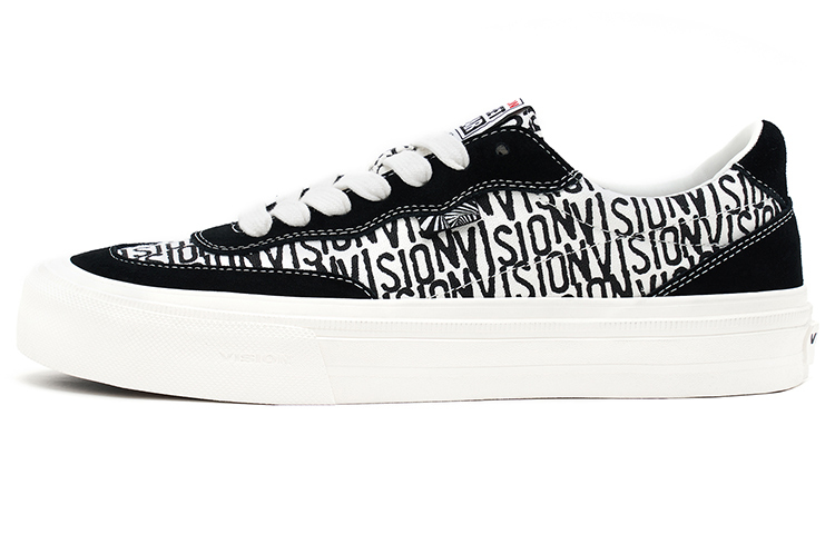 【代購】Vision Street Wear Flat Top All Over Print Low-Top Skateboard Shoes Unisex Black And White All Over Print