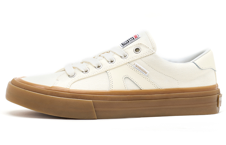 【代購】Vision Street Wear V76 Low-Top Skateboard Shoes Unisex Raw Pips Rubber Ecru