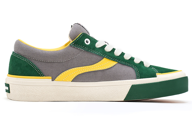 【代購】OddCIRKUS x Vision Street Wear Astley Pro Low-Top Skateboard Shoes Unisex Forest Green Yellow Accented