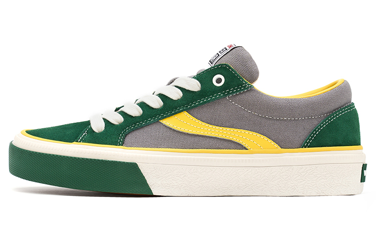 【代購】OddCIRKUS x Vision Street Wear Astley Pro Low-Top Skateboard Shoes Unisex Forest Green Yellow Accented