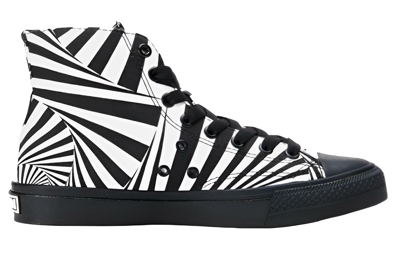 【代購】Vision Street Wear 80's Canvas Hi Anti-Slip Wear-Resistant High-Top Canvas Shoes Unisex Black White