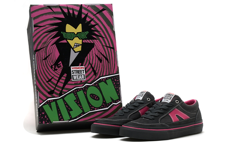 【代購】Vision Street Wear Stick Psycho Low-Top Skateboard Shoes Unisex Rose Red