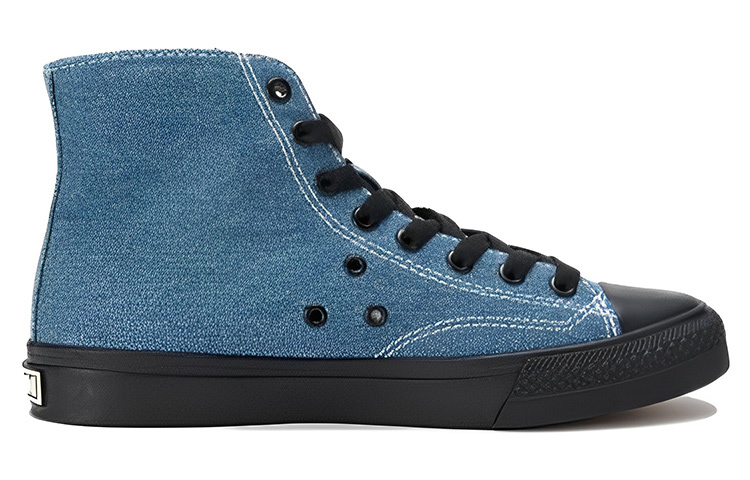 【代購】Vision Street Wear Anti-Slip Wear-Resistant High-Top Canvas Shoes Unisex Blue