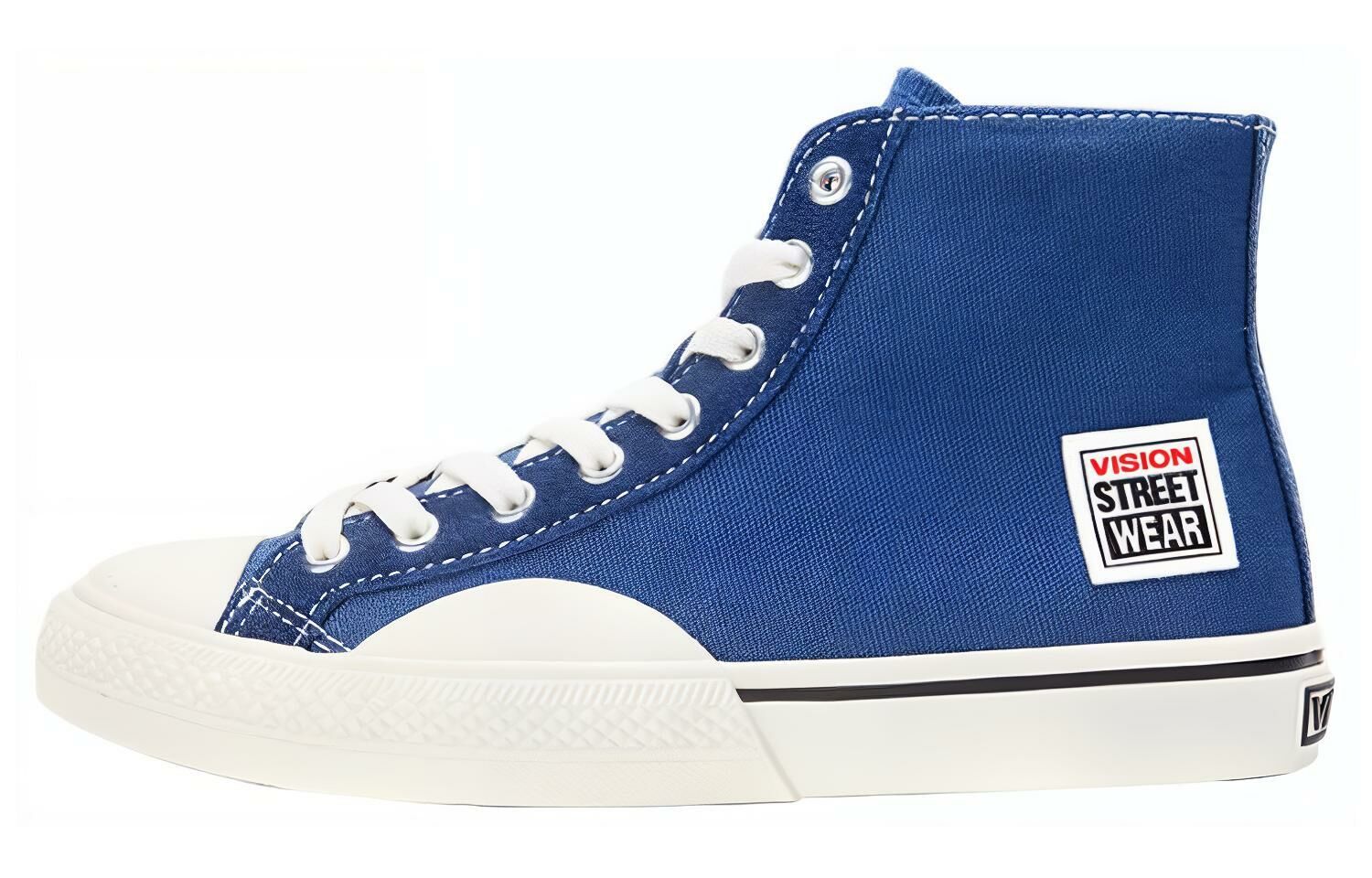 【代購】Vision Street Wear 80's Canvas Hi Anti-Slip Wear-Resistant High-Top Canvas Shoes Unisex Blue