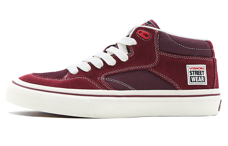 【代購】Vision Street Wear Concave Mid-Top Skateboard Shoes Unisex Bordeaux Red