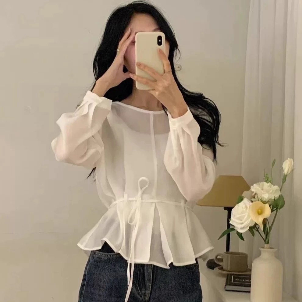 See through pleats blouse