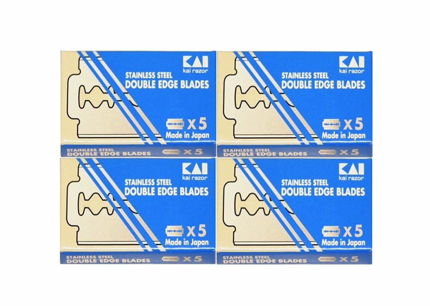 Kai Stainless Double Edge Razor Blades  4packs*5  20 Blades