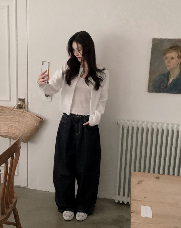 春季預訂｜大口袋原色牛仔寬褲