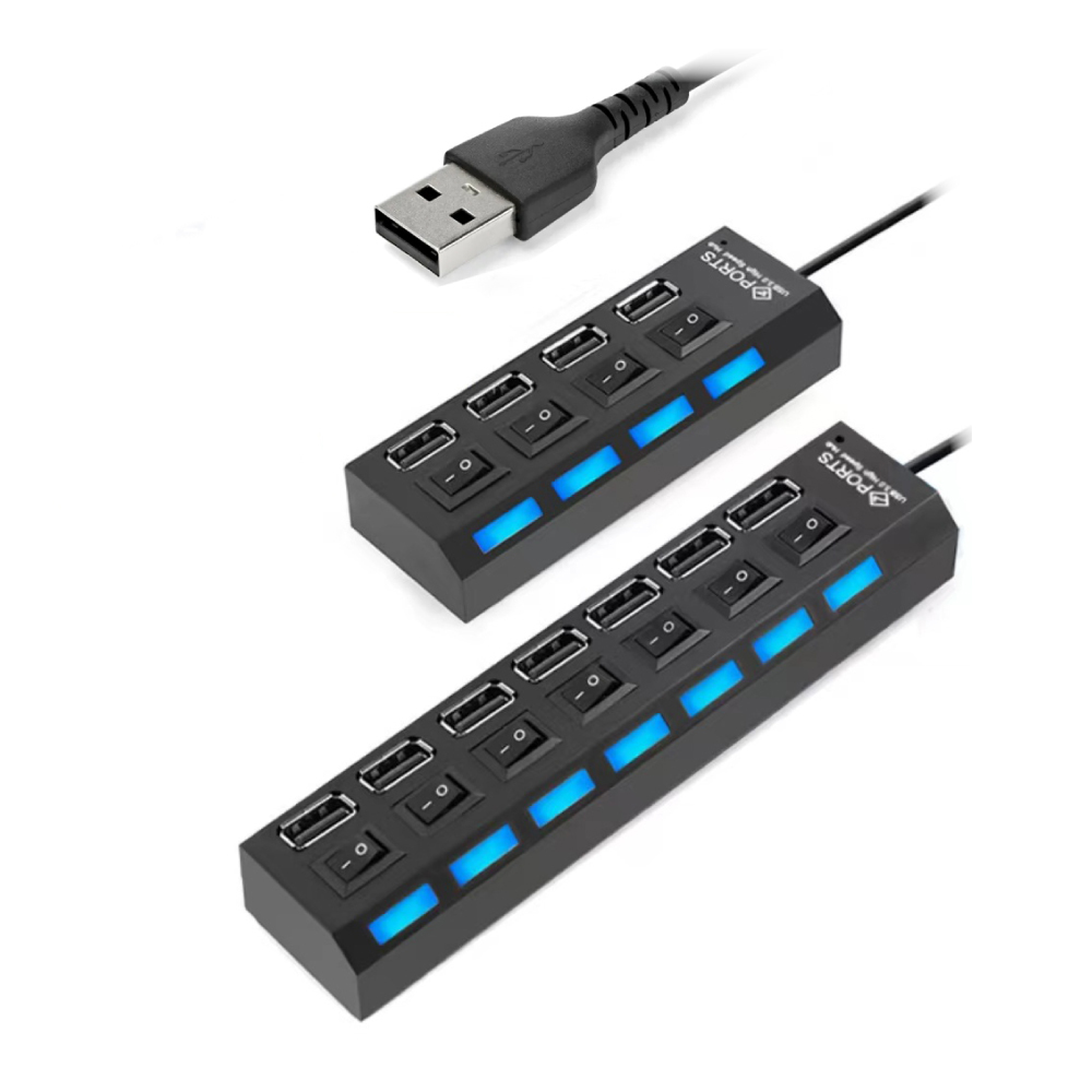 USB HUB 2.0 多功能集線器 獨立開關 4孔 7孔 分線器 擴充槽