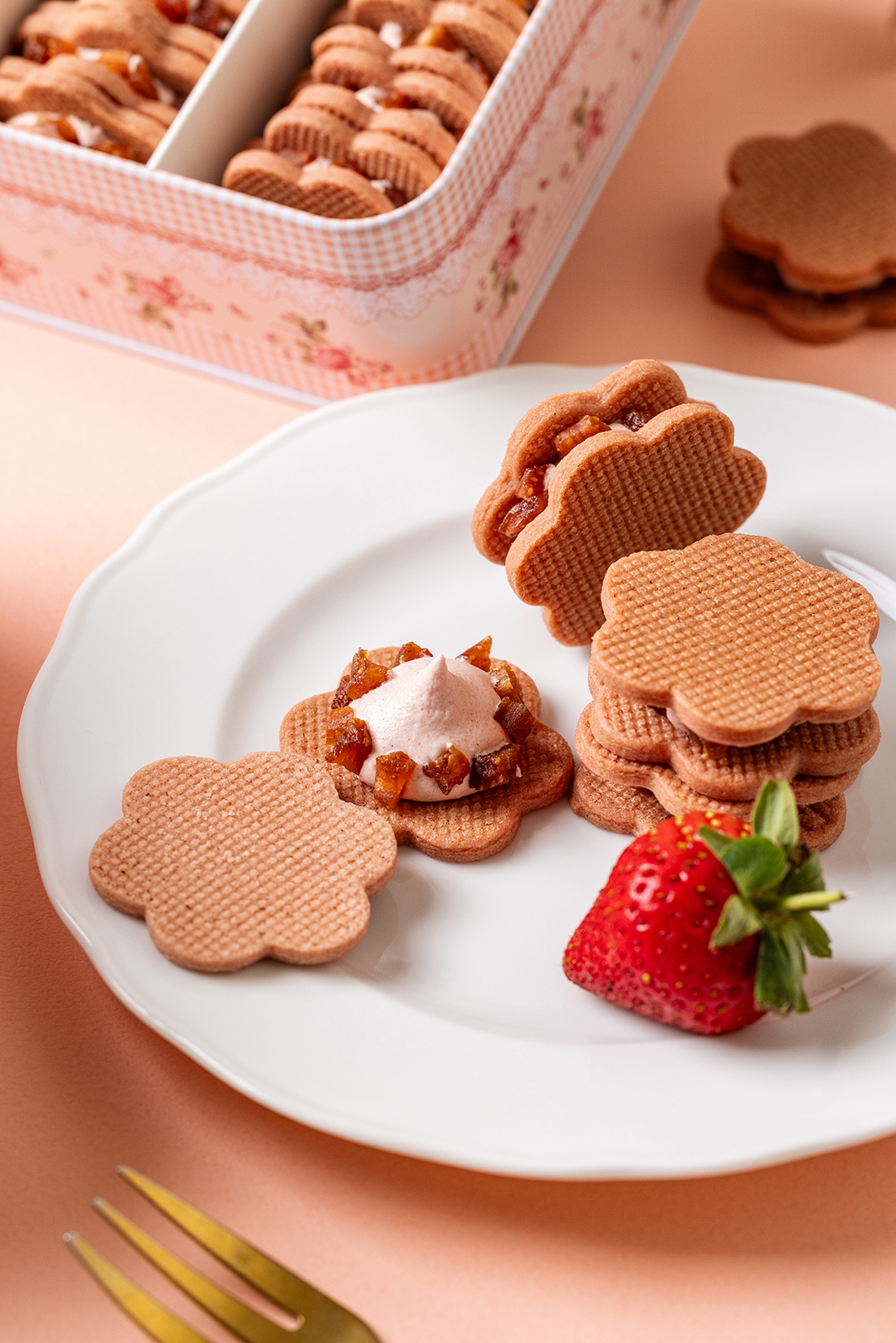 愛莉兒甜心草莓夾心餅乾