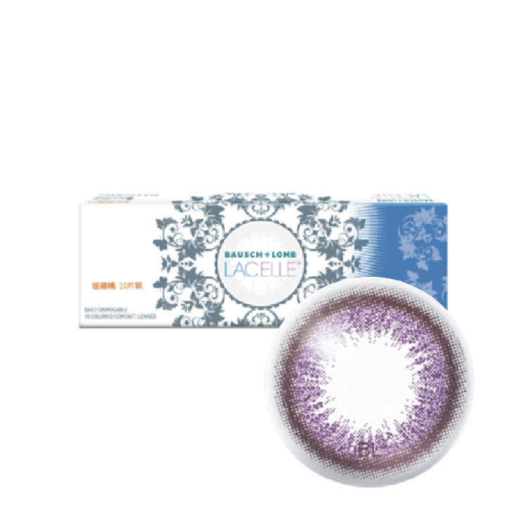 博士倫蕾絲炫眸暮光系列彩色日拋(10片) 暮夜紫