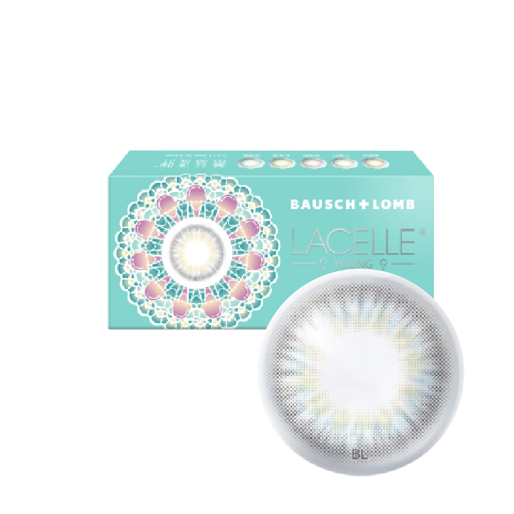 博士倫蕾絲漾眸冰淇淋系列彩色月拋薄荷藍(1片）