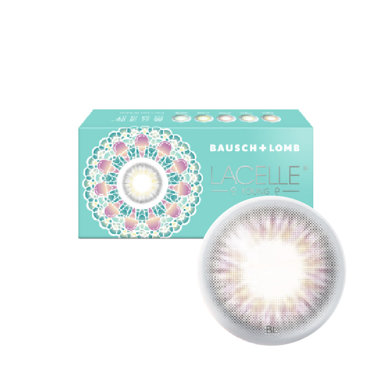 博士倫蕾絲漾眸冰淇淋系列彩色月拋野莓粉(1片）