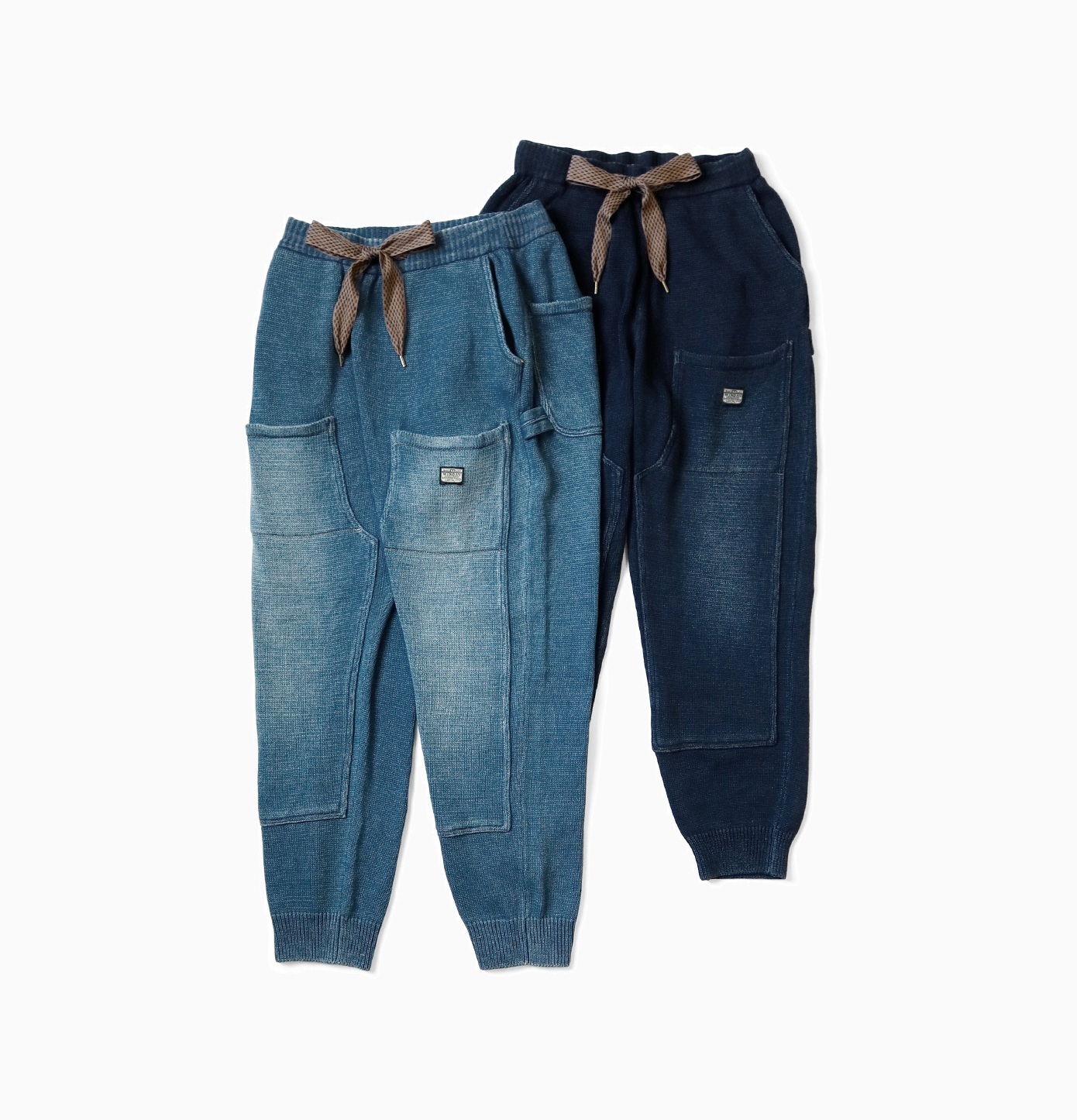 KAPITAL 2025 S/S 5G INDIGO COTTON KNIT W KNEE SWEAT PANTS - PRE ORDER ITEM (預訂中)