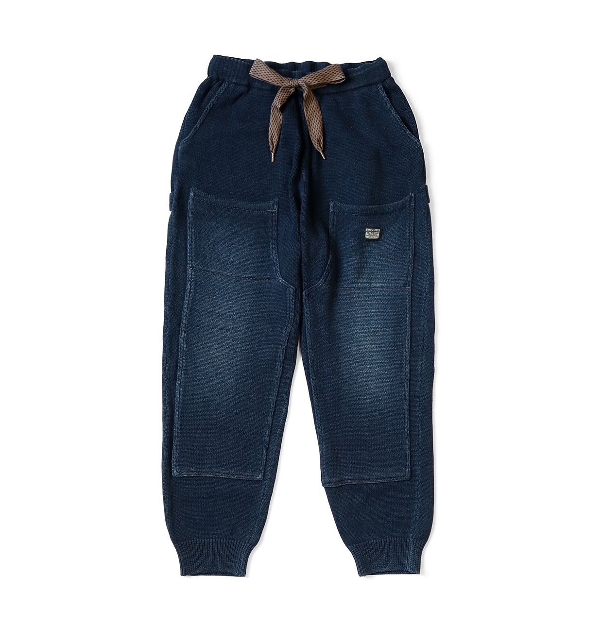 KAPITAL 2025 S/S 5G INDIGO COTTON KNIT W KNEE SWEAT PANTS - PRE ORDER ITEM (預訂中)