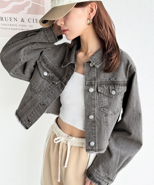 日本🇯🇵連線 Mily Bilet 不修邊短版牛仔外套 落肩 3色(任買兩件711免運)/預購