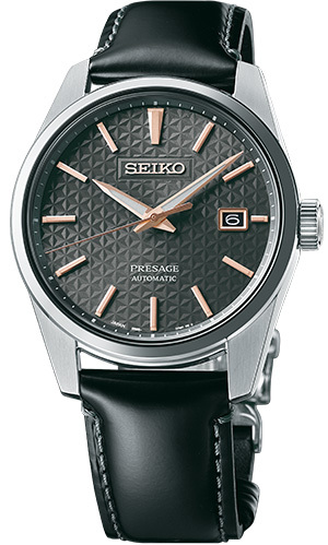 Seiko 精工 Presage Black Dial Steel Case Black Leather Strap SPB231J1 自動機械 麻葉紋黑色錶盤,黑色皮革手錶帶 日本製造