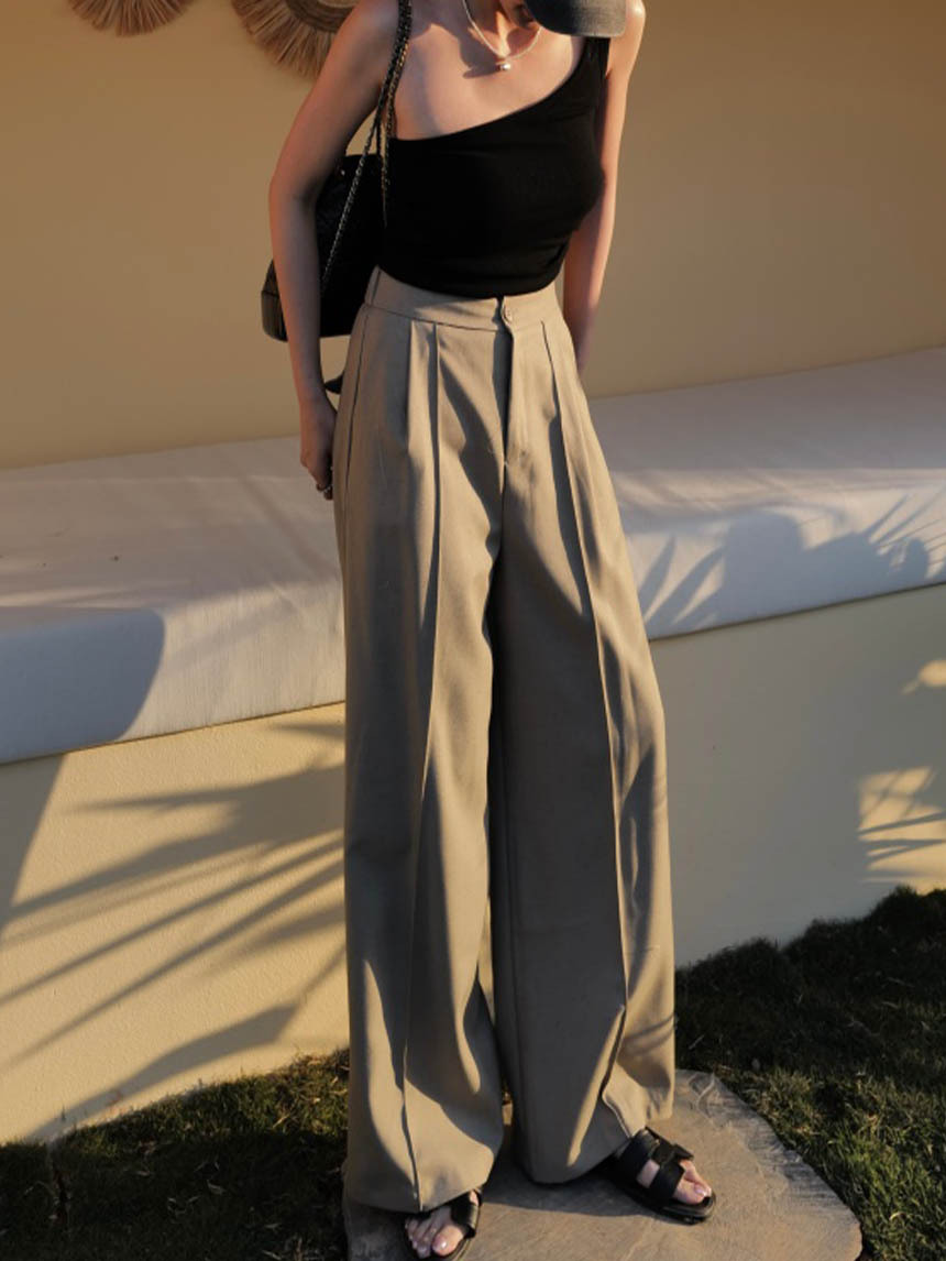 麻感車中線可甜可鹹寬褲*5色