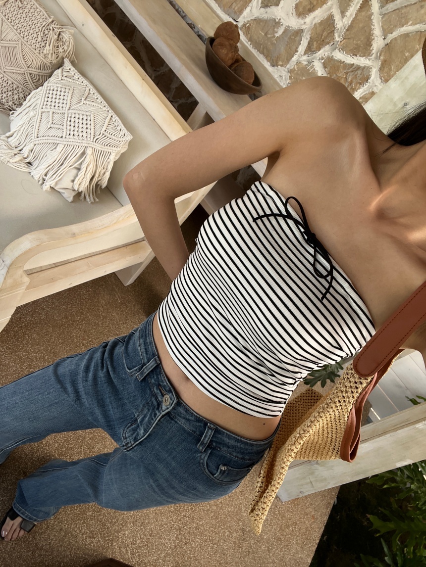 條紋2穿(可掛脖)抹胸背心*3色