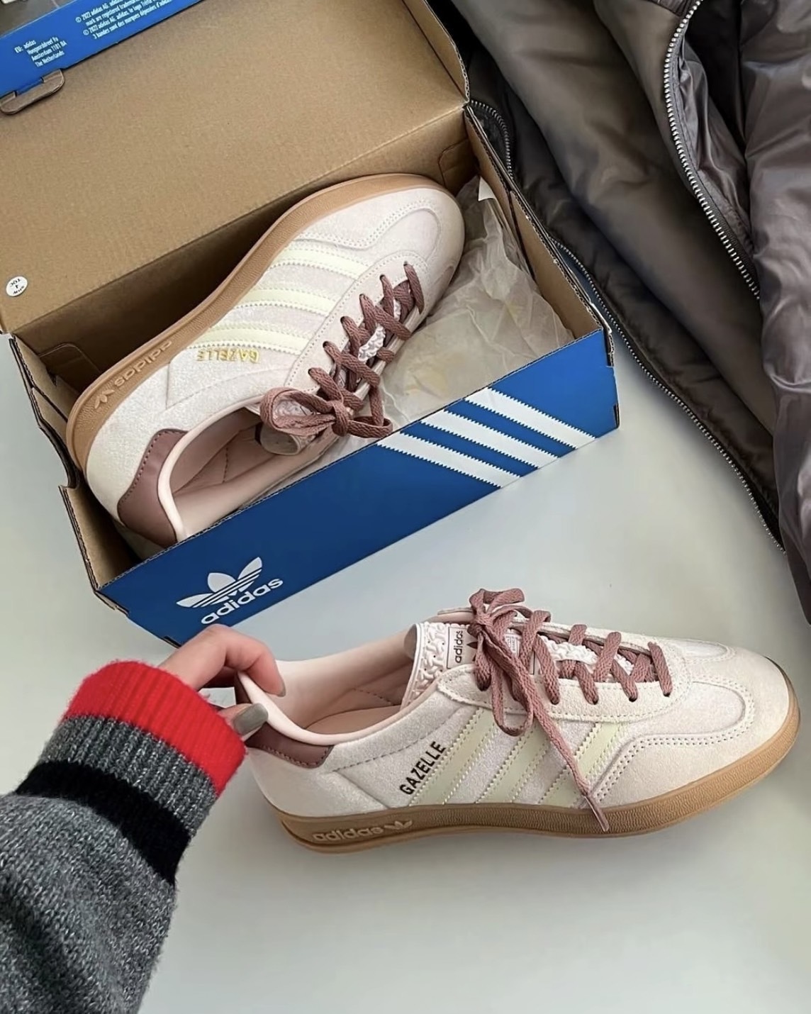 Adidas Gazelle Indoor 奶油粉 (JR0232)