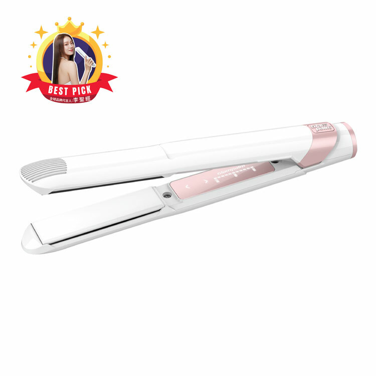 Glampalm GP201T 專業造型夾 [平面｜板闊1寸] - 雪白櫻花粉