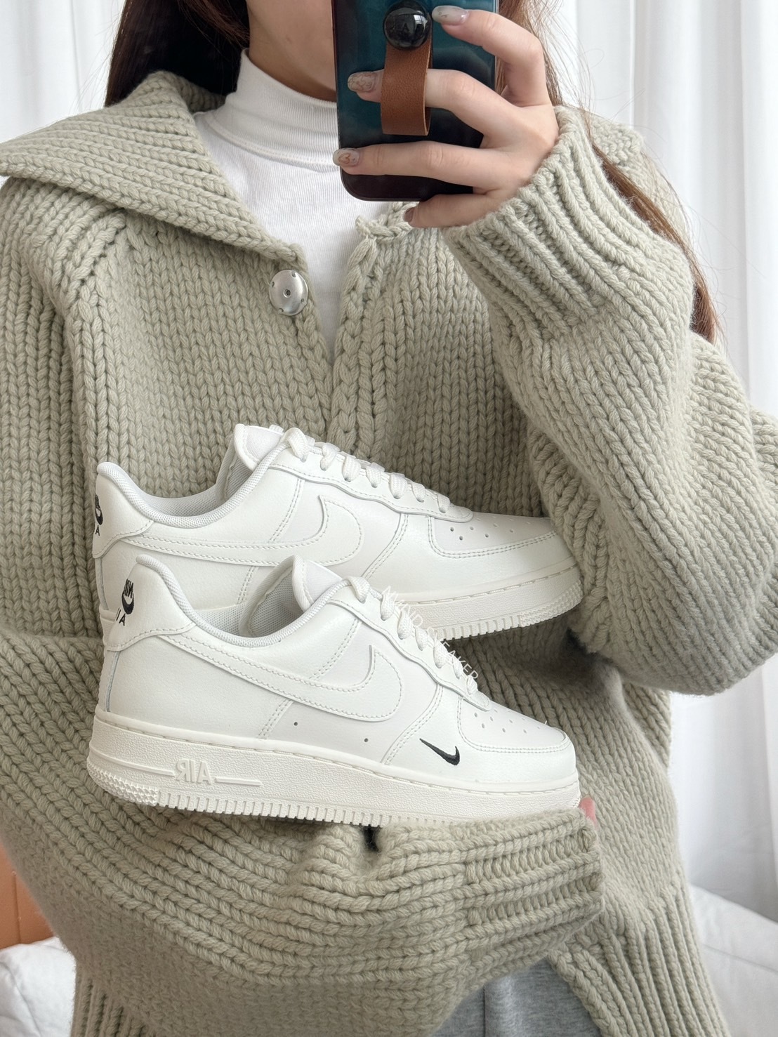 <上半年的最愛回來了!>Nike Air Force 1 奶油白小黑勾 女鞋
