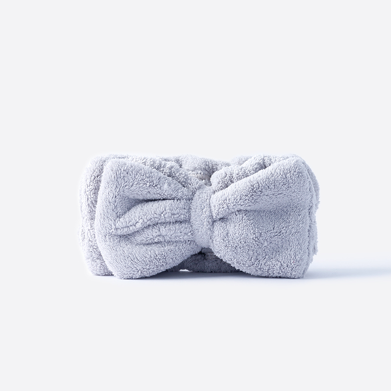 SP 蝴蝶結洗臉化妝髮帶/灰 8x17cm