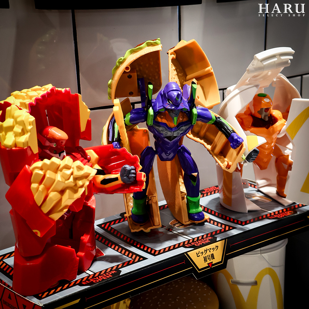 日本限定 麥當勞 Mc'Donald x 《新世紀福音戰士》大麥克 初號機 薯條貳號機 奶昔 零號機 公仔 模型 奇蹟變形模型