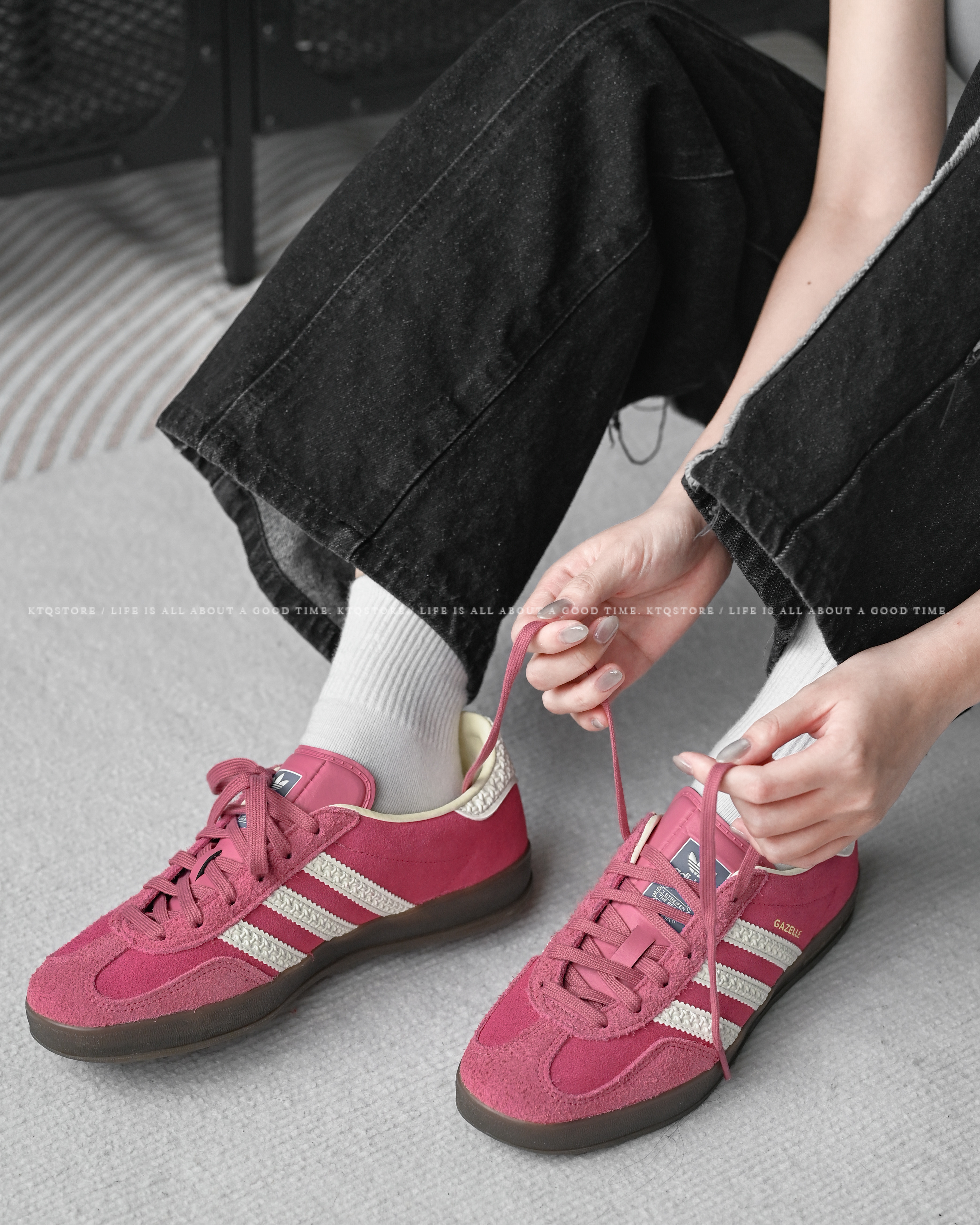 KTQ STORE ‧ ADIDAS ORIGINALS GAZELLE INDOOR 粉色 樹莓粉 IF1809