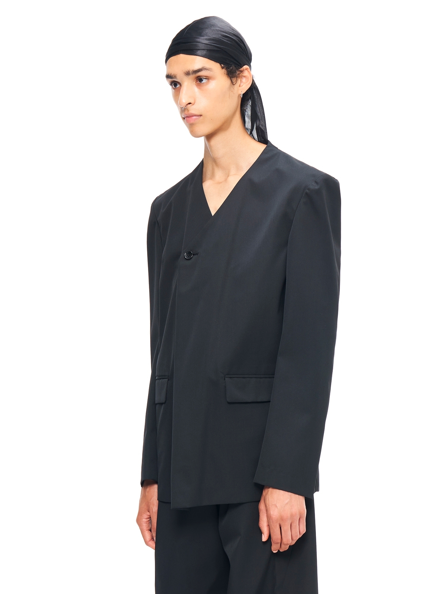 YUKI HASHIMOTO - Y NECK JACKET / BLACK