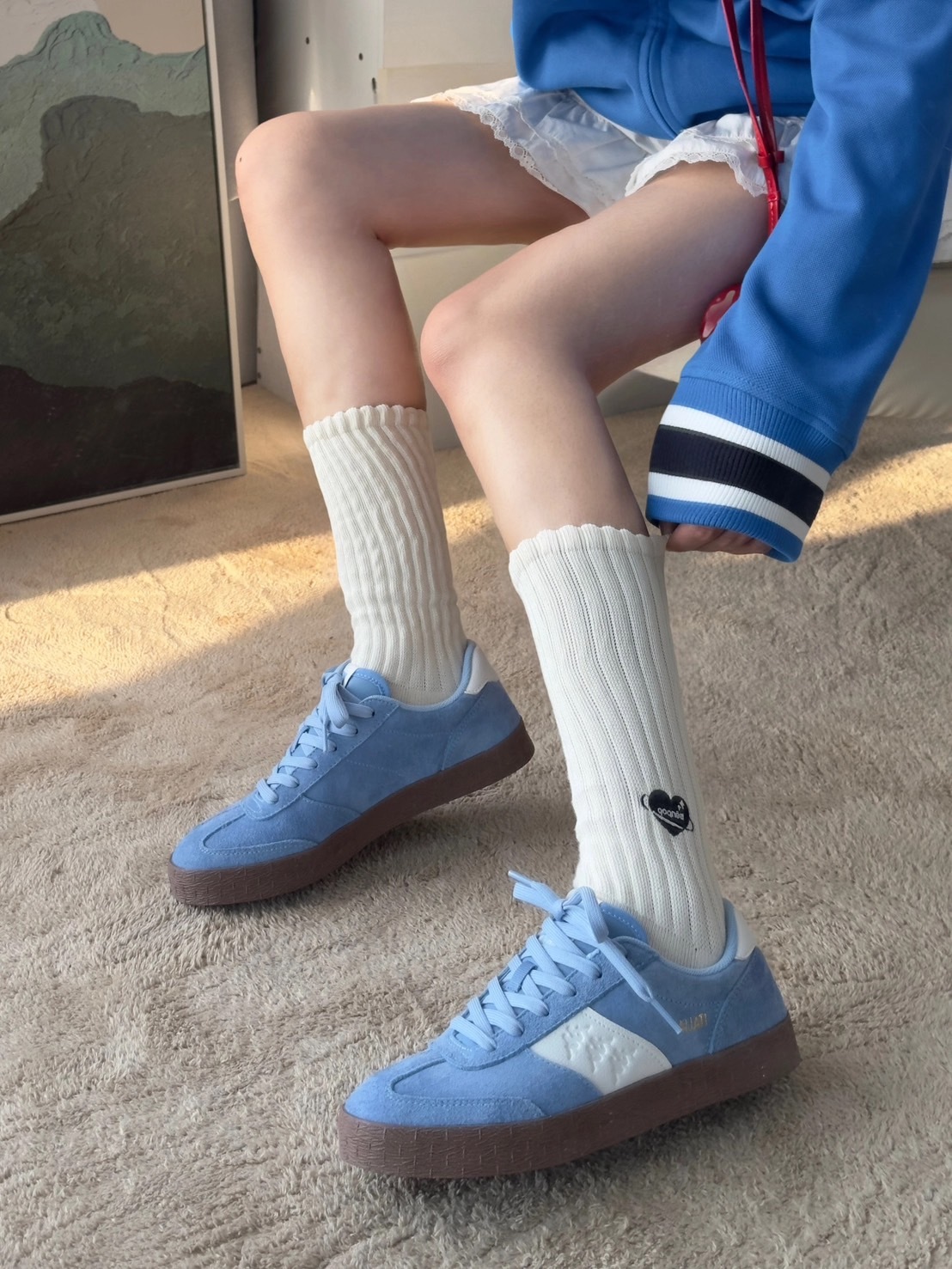 【預購】KAPPA 復古百搭德訓鞋 品月藍 K0FW5CC06F8167