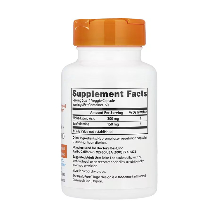 Doctor’s Best Benfotiamine 300mg + Alpha Lipoic Acid 150mg ,60 Capsules