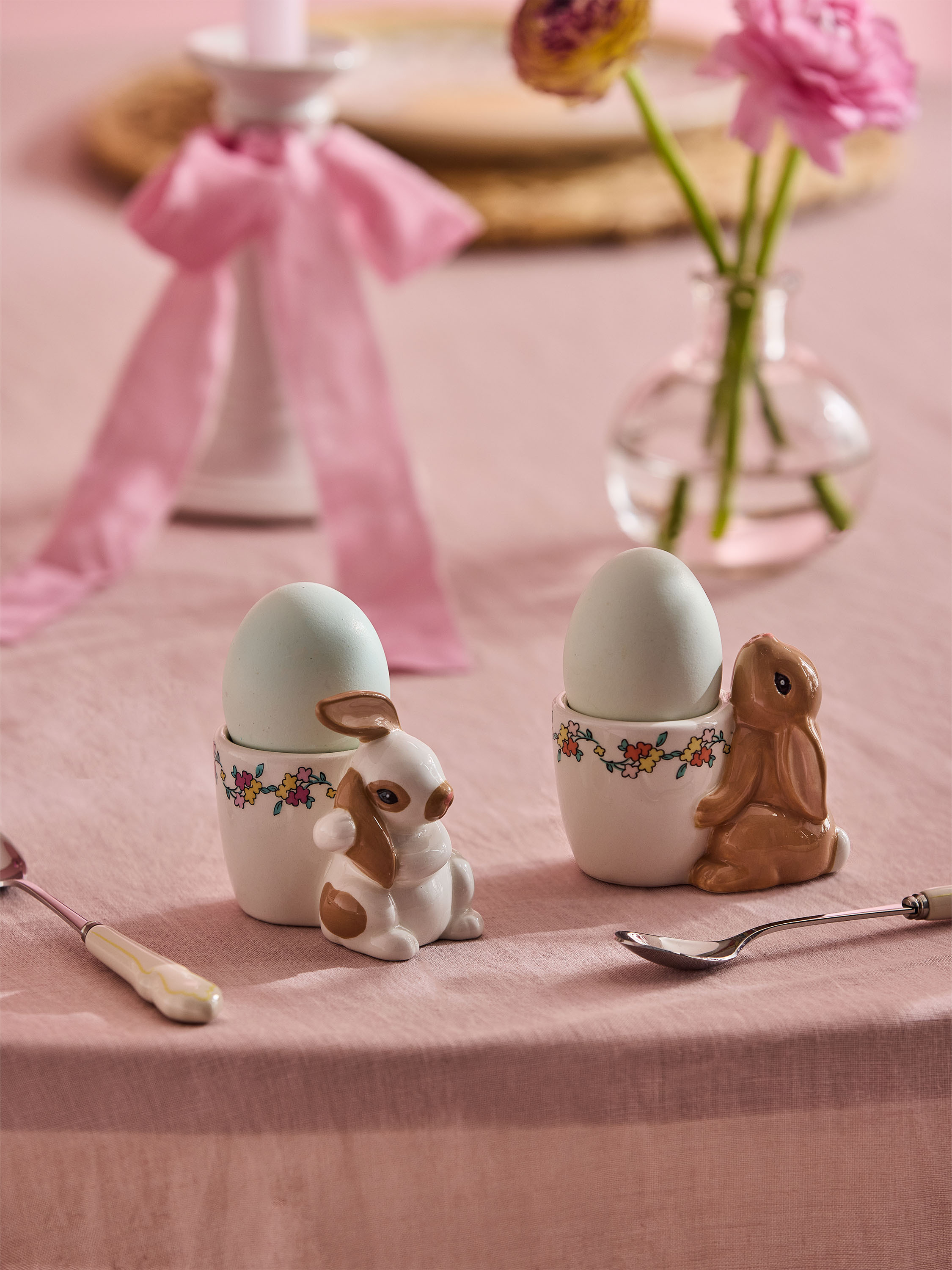 Bunnies Floral 兔子造型蛋杯2入組