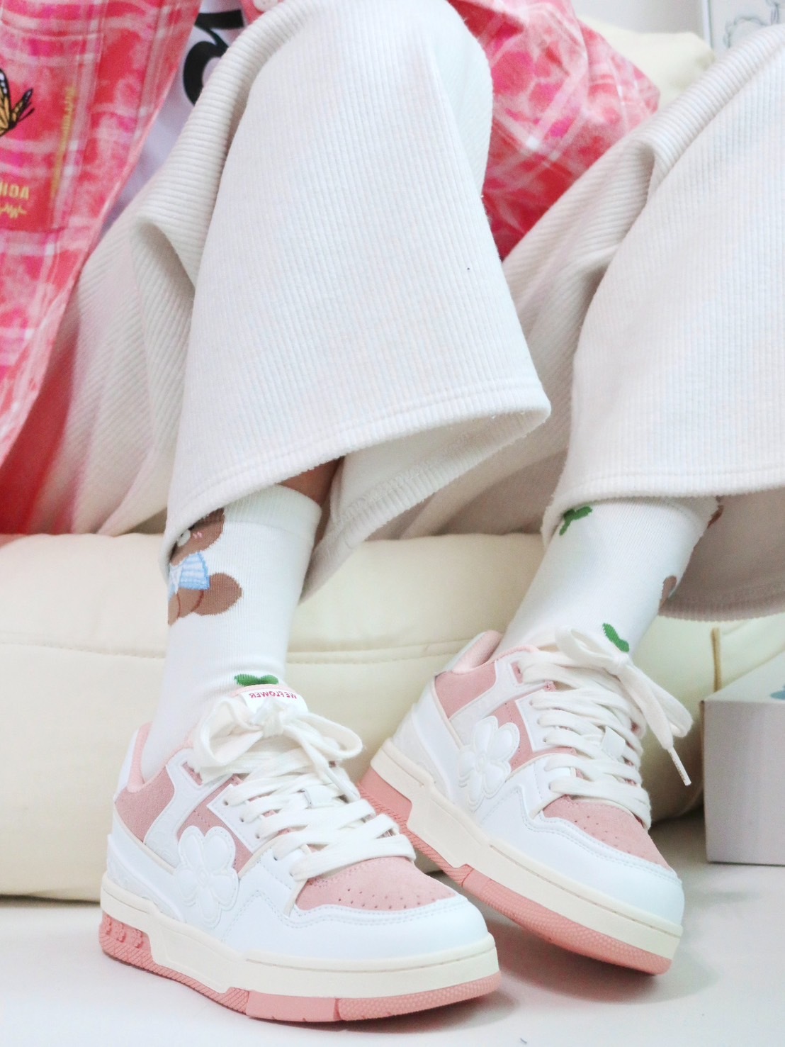 【預購】WE FLOWER 小花鞋 厚底德訓鞋 草莓蛋糕 WF0016