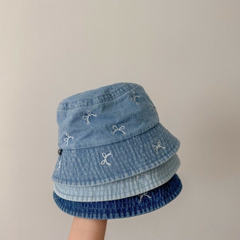 現貨淺藍色｜流行元素𓂃𓈒⟡蝴蝶結漁夫帽