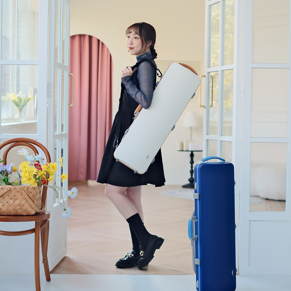 JML 柔肌系列 小提琴四方盒-譜袋 (白色)