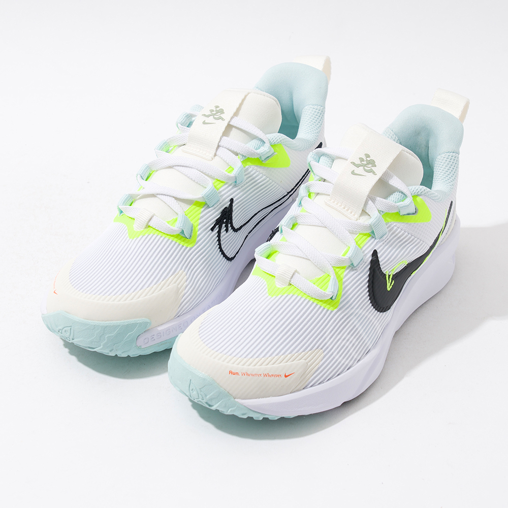 Nike Star Runner 4 NN 中童 螢光綠白 小朋友 免綁帶 運動 緩震 慢跑鞋 HQ3470-101