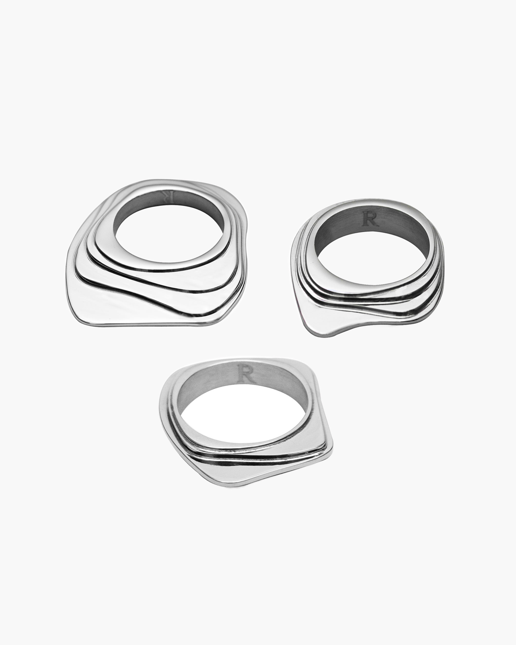 RECOVERY 堆疊戒指組 (亮銀)
