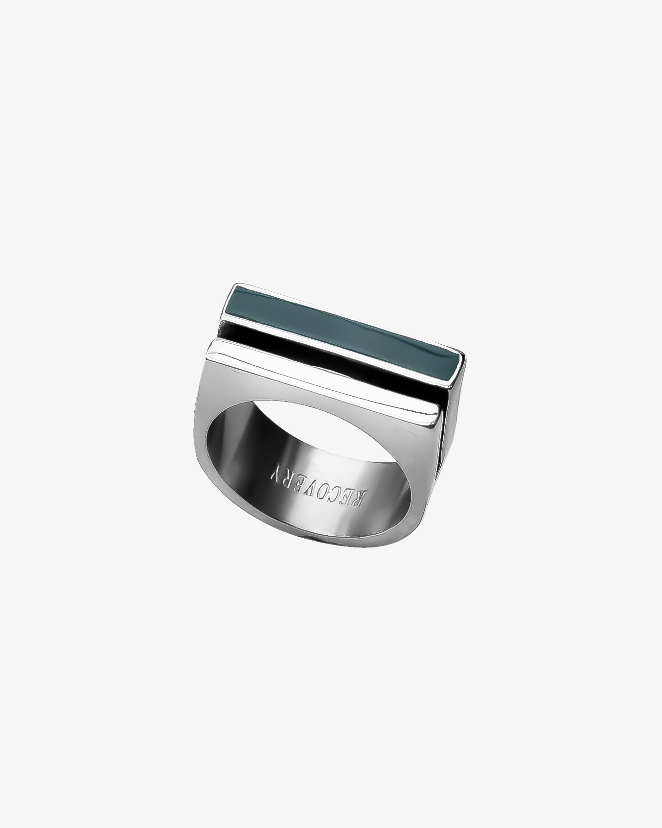 RECOVERY 分割平行戒指 (亮銀綠)